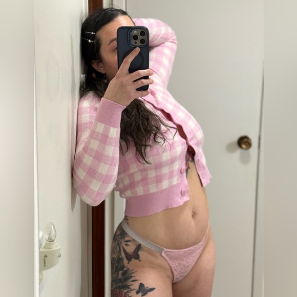 Pink and White Soft Girl Cardigan - Picture 3 of 5